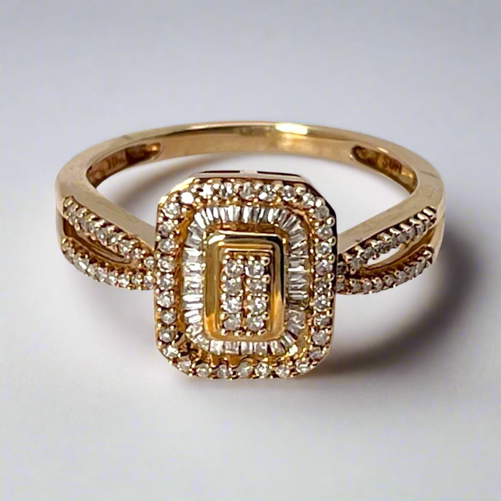 10k Yellow Gold 0.65ct Diamond Split Ring