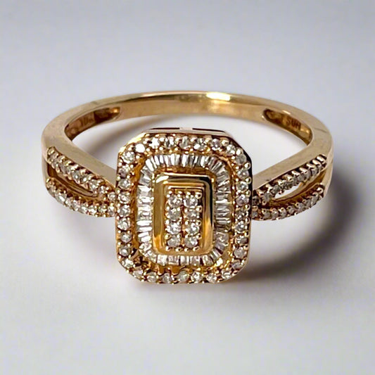 10k Yellow Gold 0.65ct Diamond Split Ring
