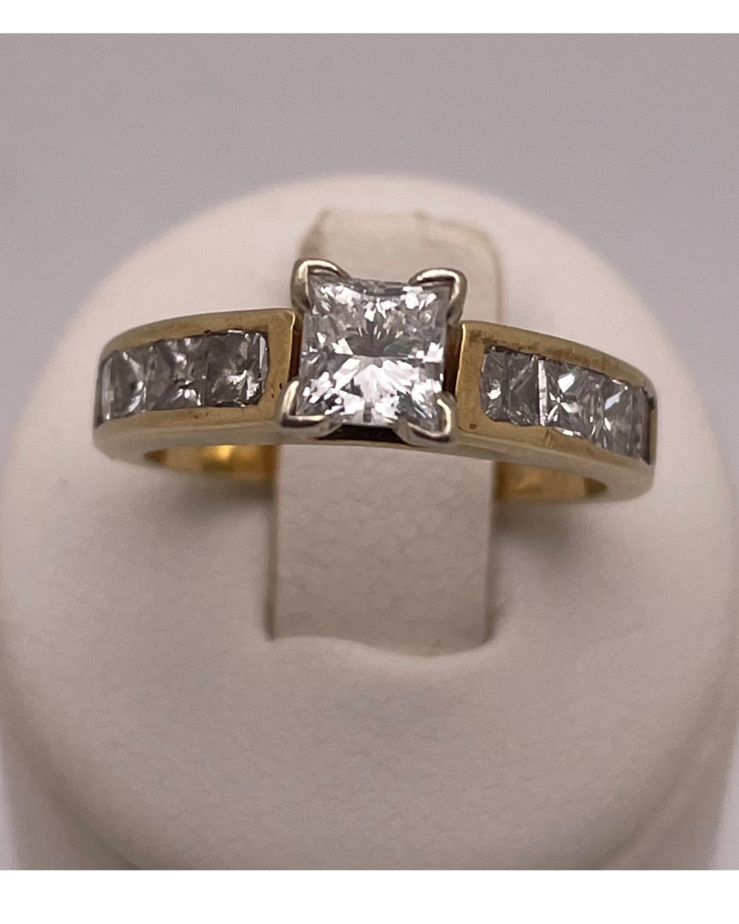 14k Gold 1.35ct Princess Cut Diamond Engagement Ring