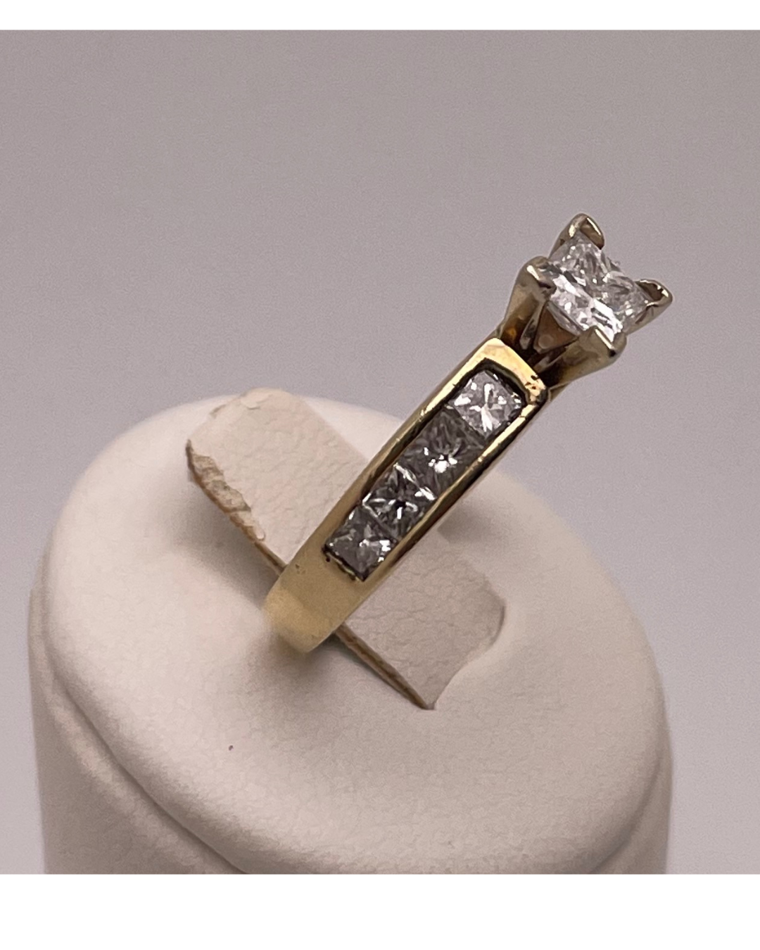 14k Gold 1.35ct Princess Cut Diamond Engagement Ring