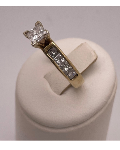 14k Gold 1.35ct Princess Cut Diamond Engagement Ring