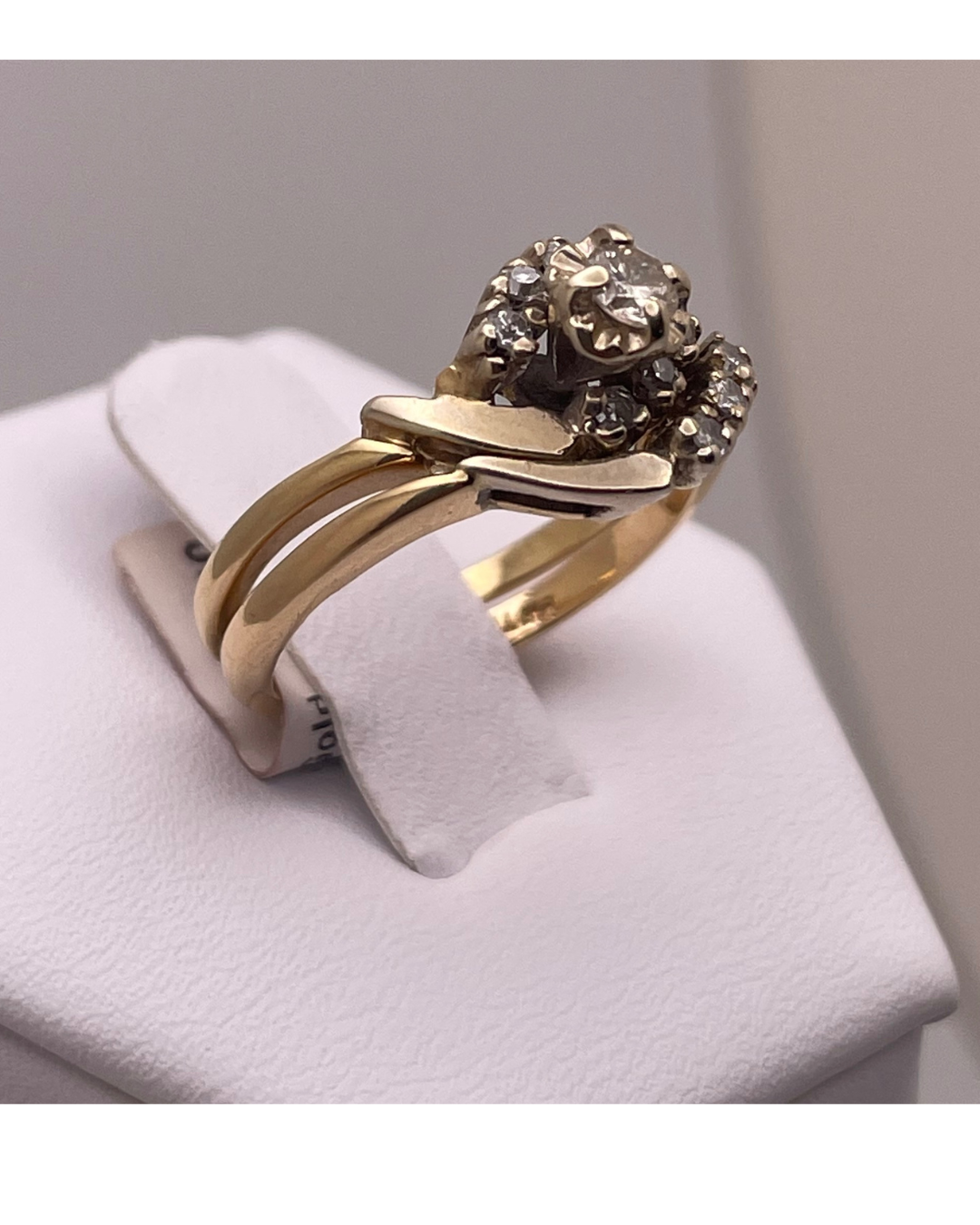 Lady's 14k Yellow & White Gold 0.28pt Diamond Engagement Ring Set