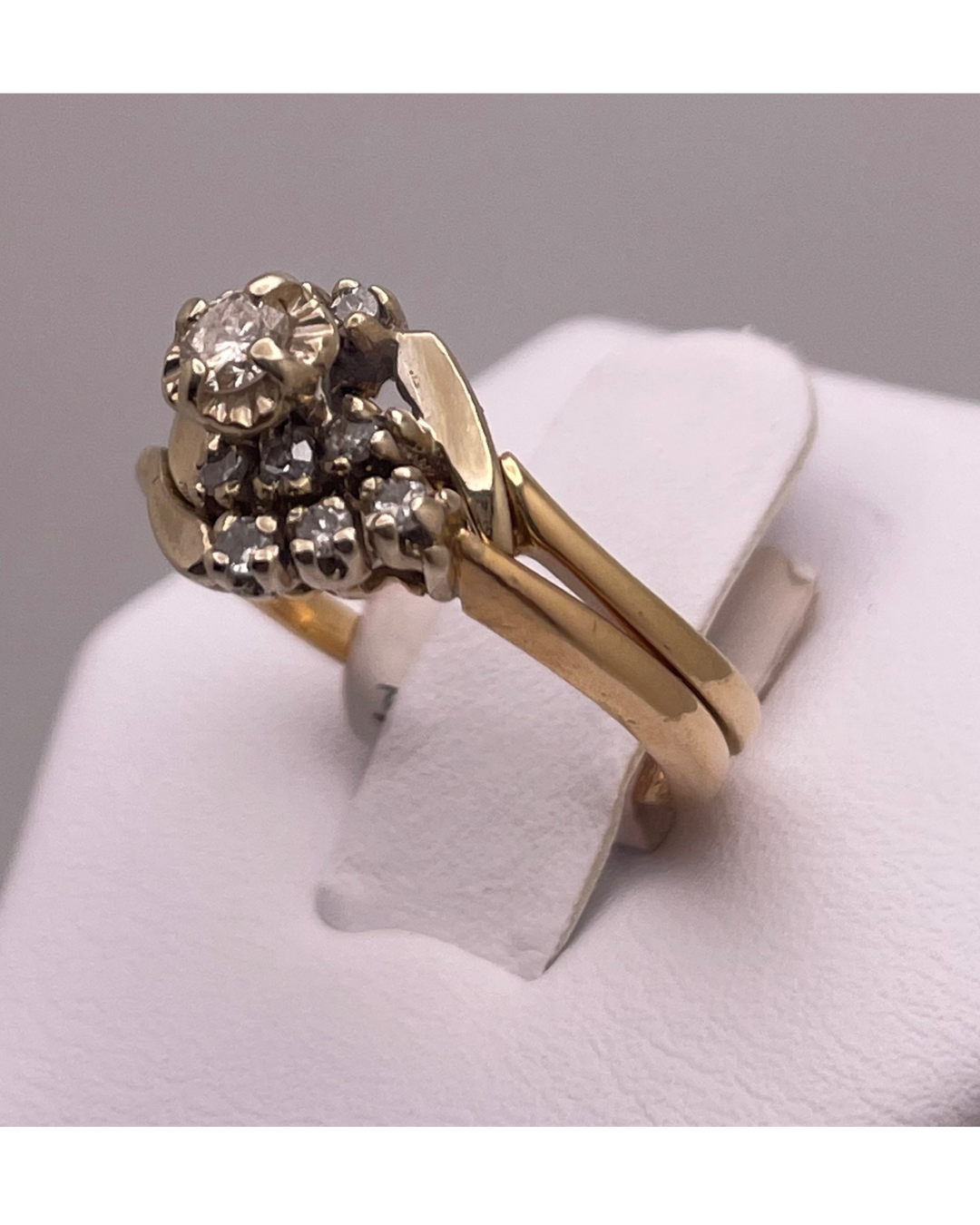 Lady's 14k Yellow & White Gold 0.28pt Diamond Engagement Ring Set