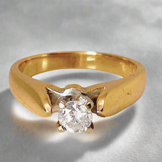 Lady's 14k Yellow Gold 0.33ct. Diamond Solitaire Ring