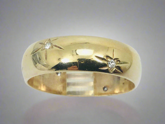 10k Yellow Gold Round Cut 6pt Diamond Eternity Band Ring