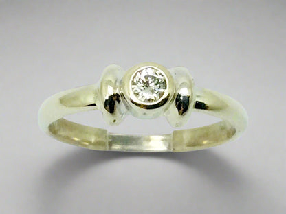 14k White Gold Round Cut 8pt Diamond Solitaire Ring