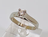 14k White Gold Round Cut 27pt Diamond Solitaire Ring