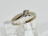 14k White Gold Round Cut 12pt Diamond Solitaire Ring