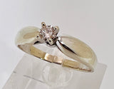 14k White Gold Round Cut 18pt Diamond Solitaire Ring