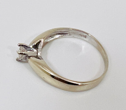 14k White Gold Round Cut 18pt Diamond Solitaire Ring