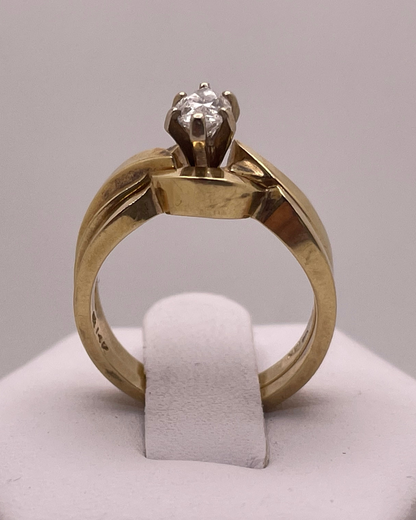 14k Gold 0.53ct Marquise Cut Diamond Ring Set