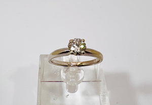 14k White Gold Round Cut 55pt Diamond Solitaire Ring