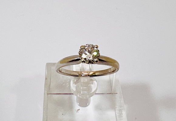 14k White Gold Round Cut 55pt Diamond Solitaire Ring
