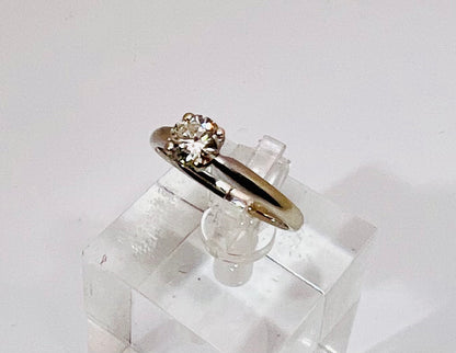 14k White Gold Round Cut 55pt Diamond Solitaire Ring