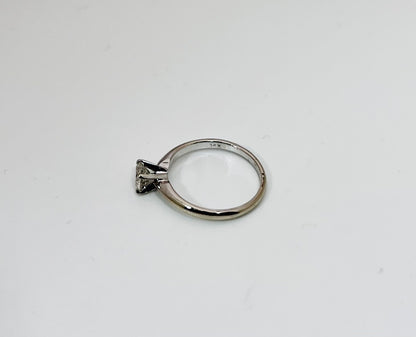 14k White Gold Round Cut 55pt Diamond Solitaire Ring