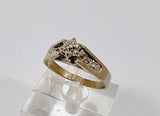 10k White Gold Round Cut 9.75pt Diamond Cluster Ring