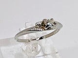 18k White Gold Round Cut 8pt Diamond Solitaire with Gold Accents Ring