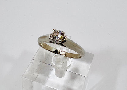 14k White Gold Round Cut 20pt Diamond Solitaire Ring