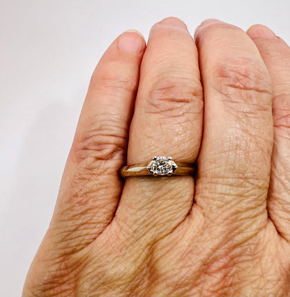 14k White Gold Round Cut 20pt Diamond Solitaire Ring