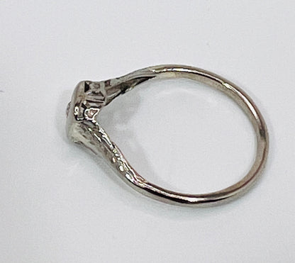 10k White Gold Round Cut 0.08ct Diamond Solitaire Ring