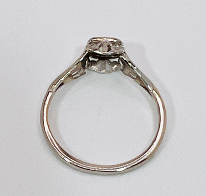 10k White Gold Round Cut 0.08ct Diamond Solitaire Ring