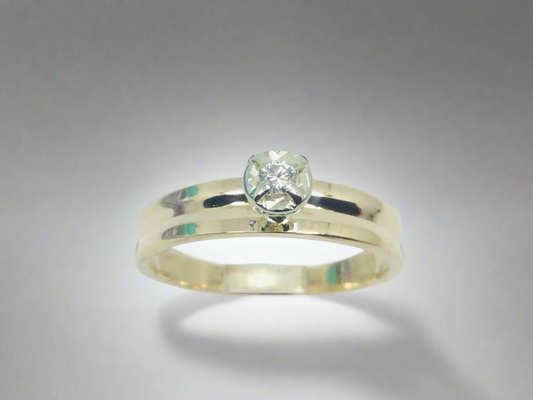 14k Yellow Gold Round Cut 4pt Solitaire Diamond Ring