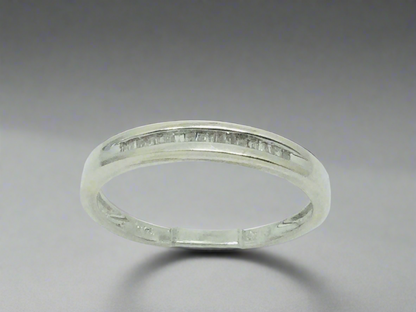 14k White Gold Baguette Cut 18pt Channel Set Diamond Band Ring