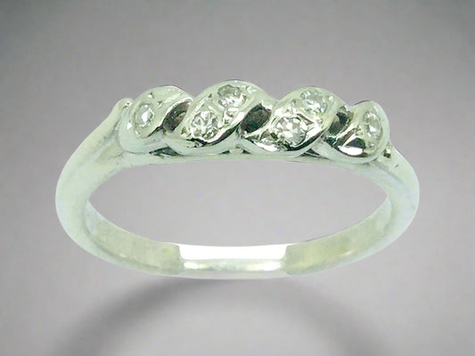 14k White Gold Round Cut 6pt Diamond Bridal Knot Ring