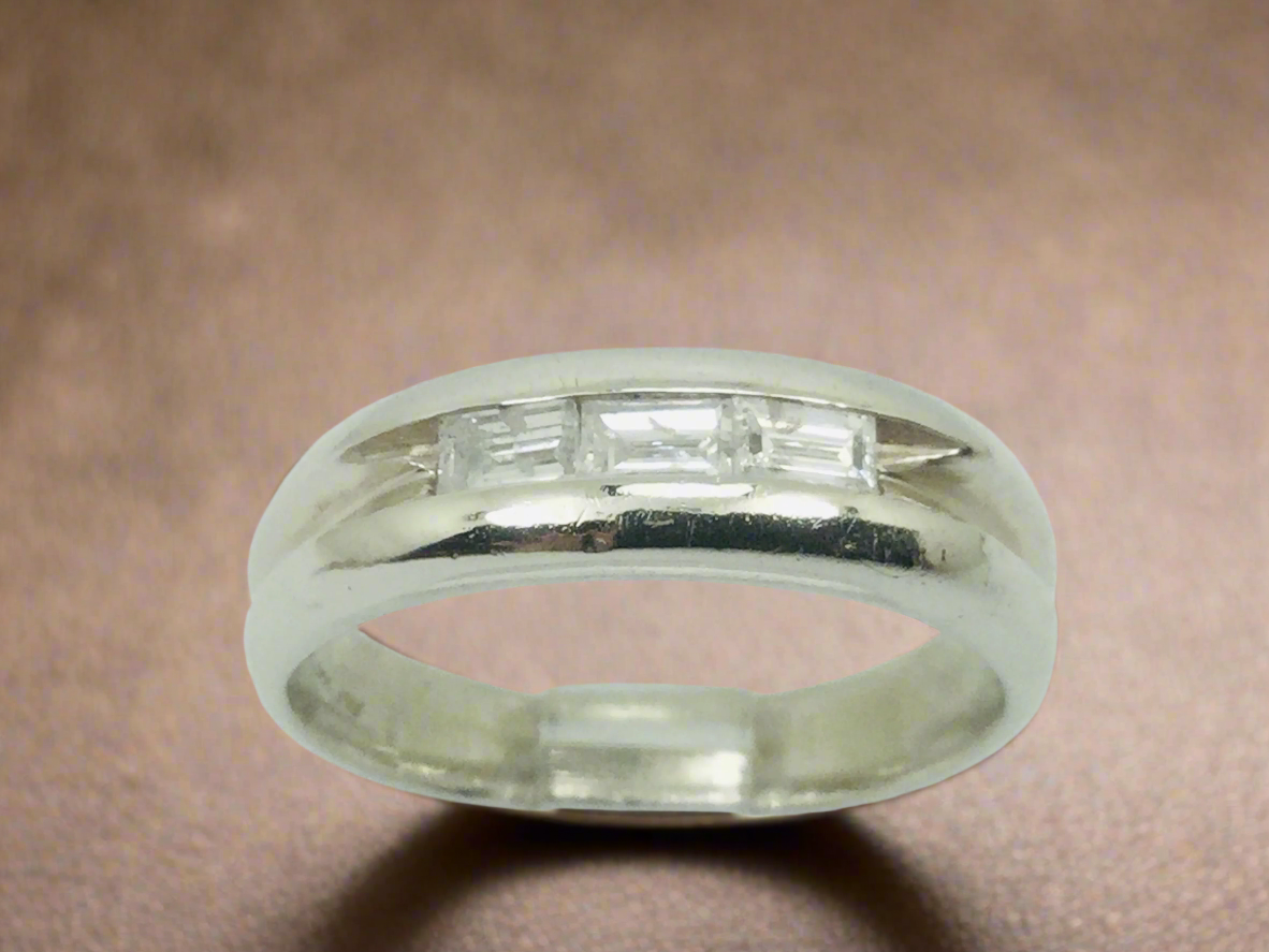 14k White Gold Baguette Cut 42pt Diamond Band Ring