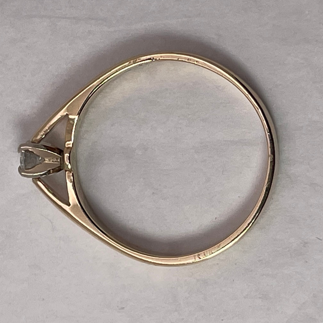14k Yellow Gold Round Cut 0.15ct Diamond Solitaire Ring