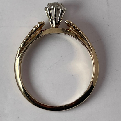 14k Yellow Gold Round Cut 6pt Diamond Illusion Set Ring