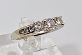 14k White Gold Round Cut 0.65ct Diamond Trinity and Channel Set Accent Ring