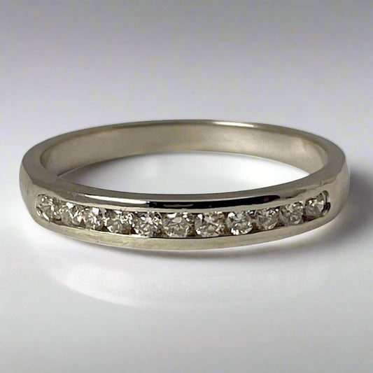 14k White Gold 0.22ct Diamond Ring / Wedding Band