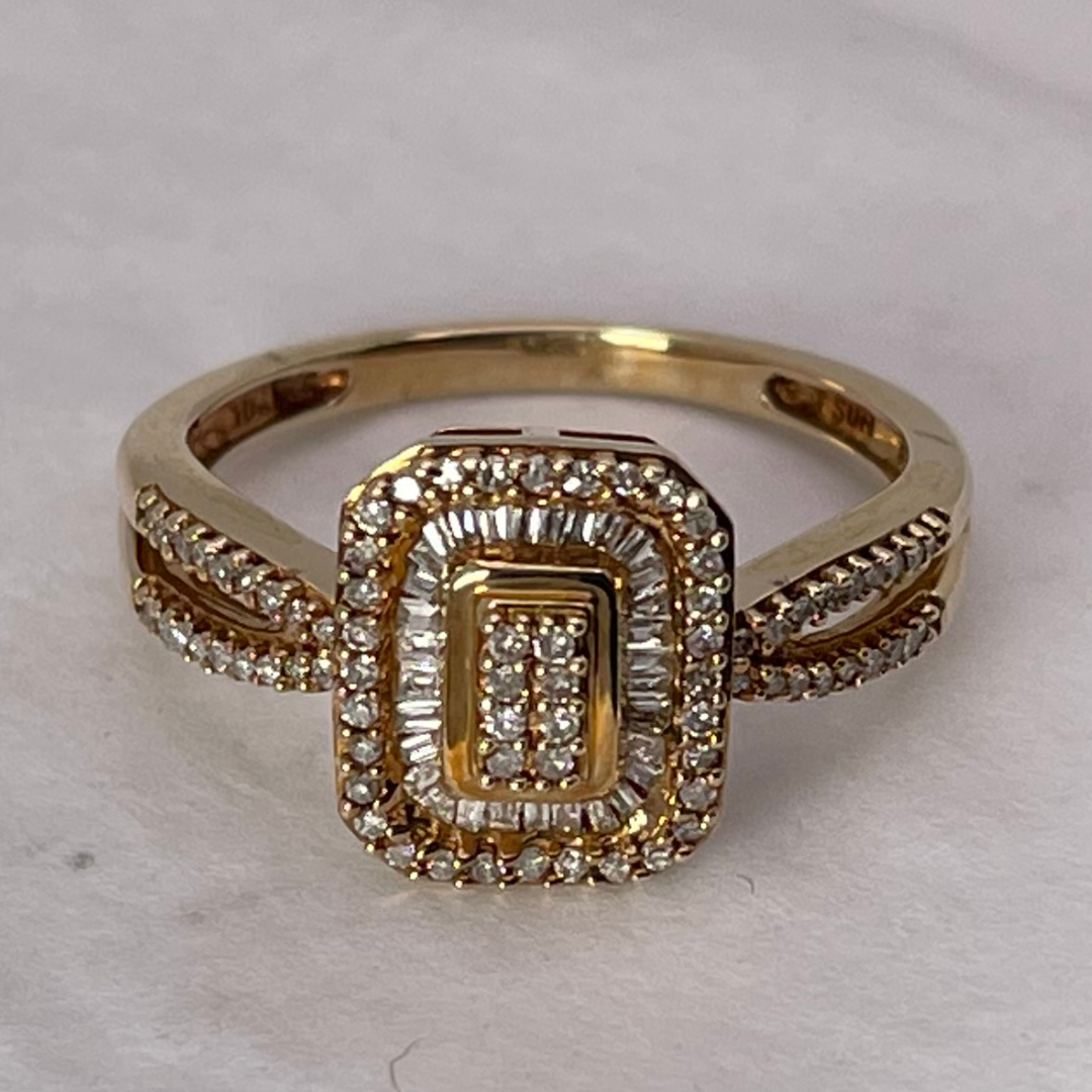 10k Yellow Gold 0.65ct Diamond Split Ring