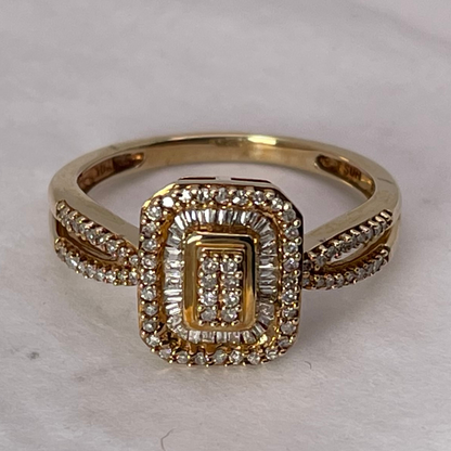10k Yellow Gold 0.65ct Diamond Split Ring