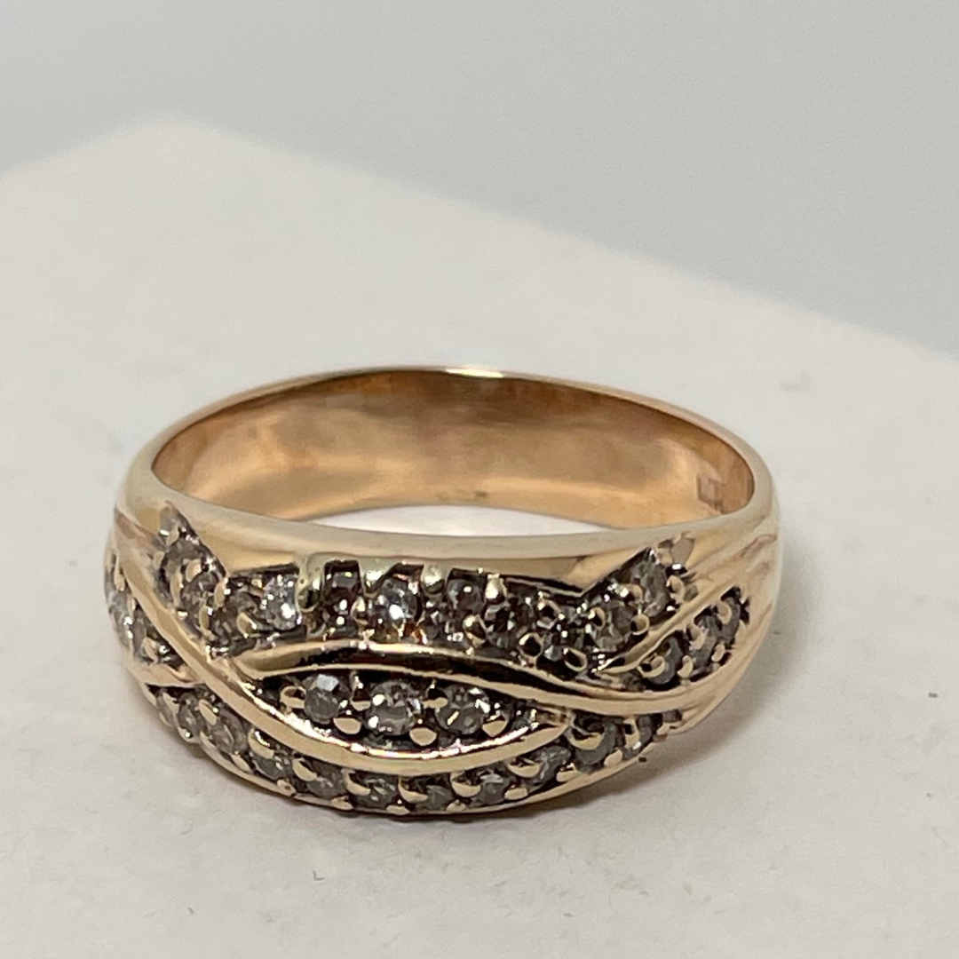 14k Yellow Gold 0.50ct Diamond Cluster Ring