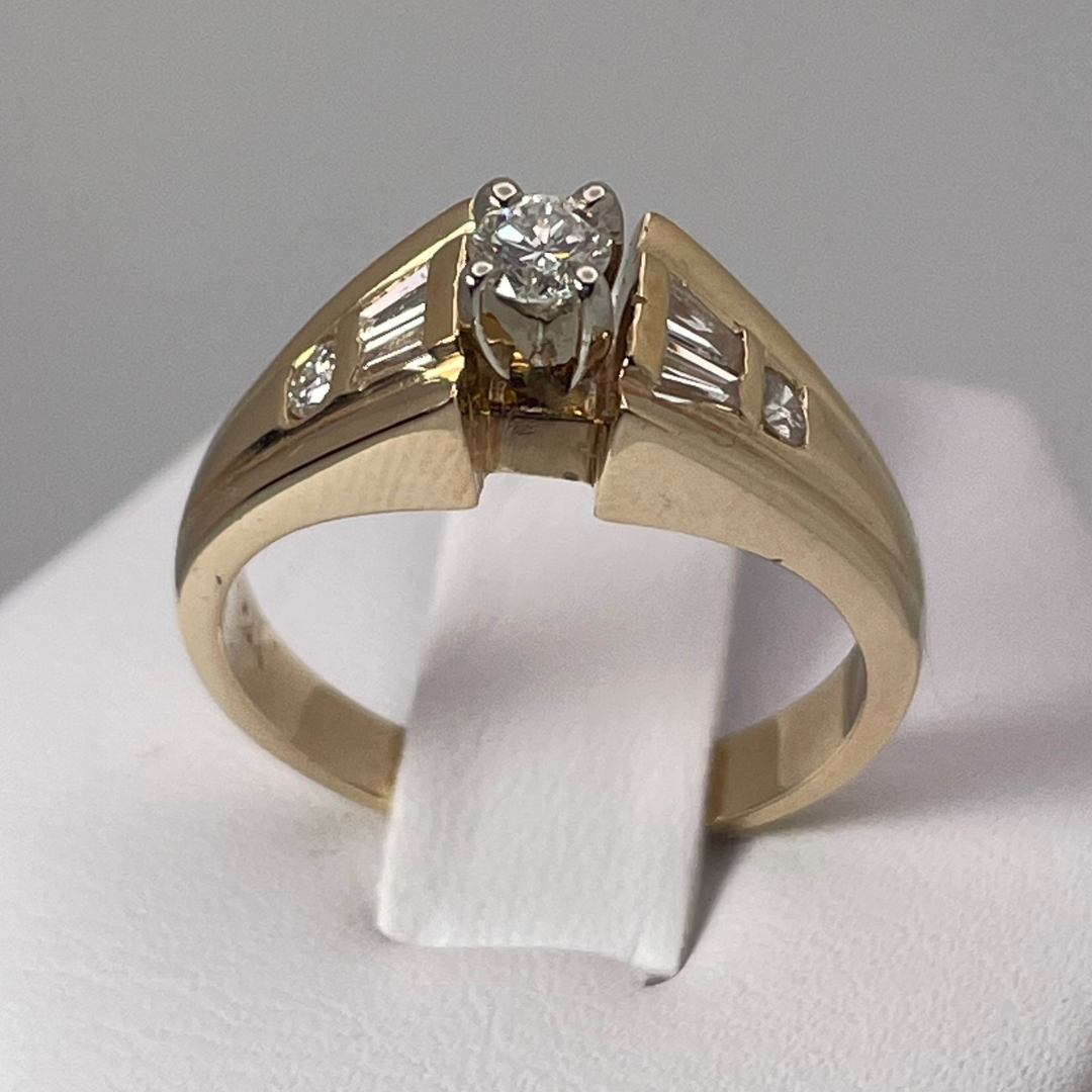 14k Yellow & White Gold 0.45ct Diamond Engagement / Anniversary / Promise Ring