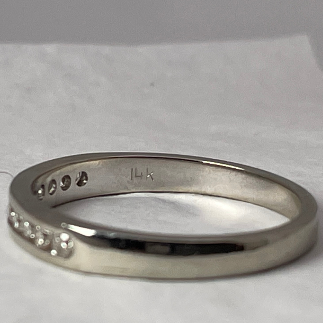 14k White Gold 0.22ct Diamond Ring / Wedding Band