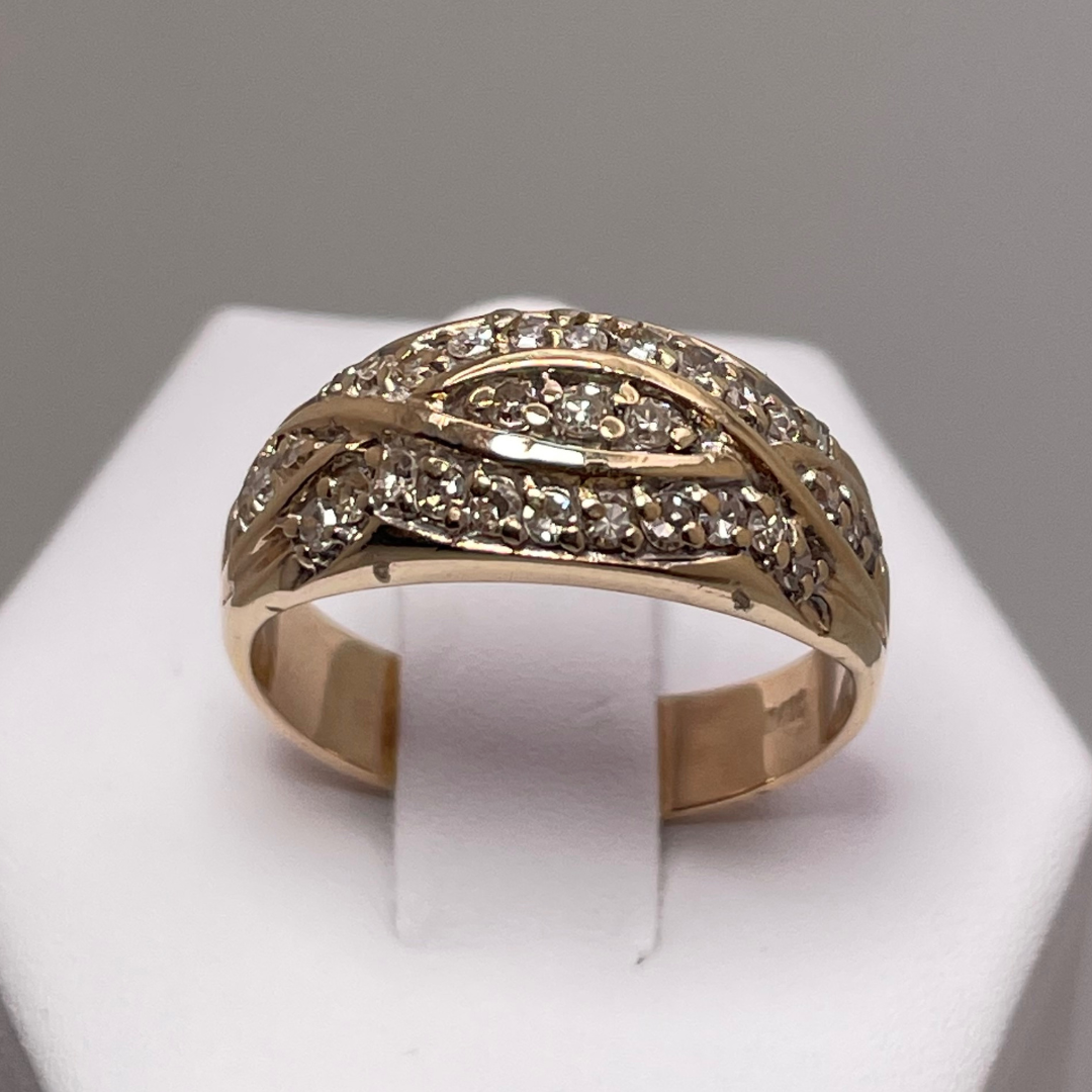 14k Yellow Gold 0.50ct Diamond Cluster Ring