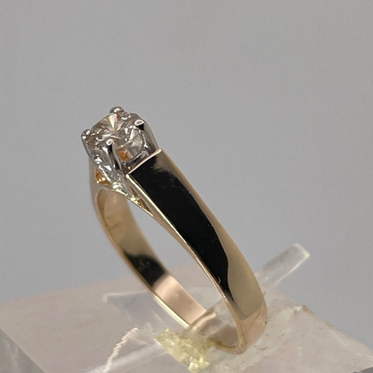 Lady's 14k Yellow & White Gold 0.33ct Diamond Solitaire Ring