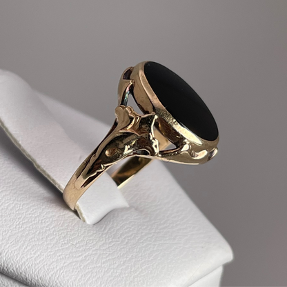 10k Yellow Gold Black Onyx Pinky Ring
