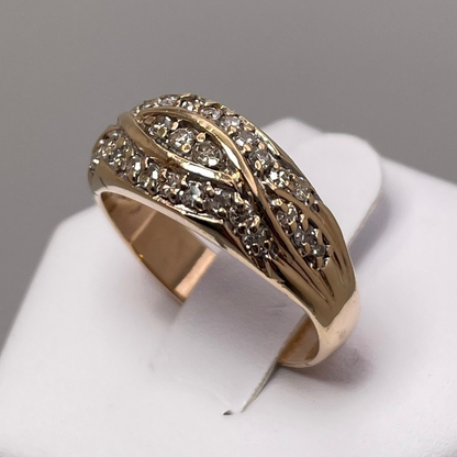 14k Yellow Gold 0.50ct Diamond Cluster Ring