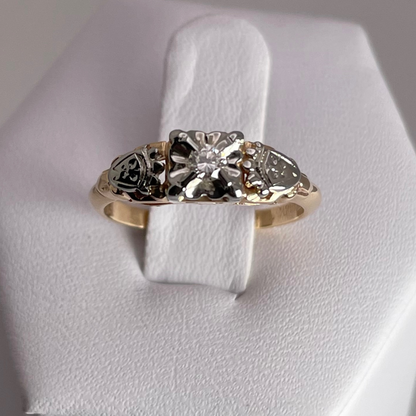14k-18k Yellow & White Gold Round Cut 6pt Diamond Solitaire Ring