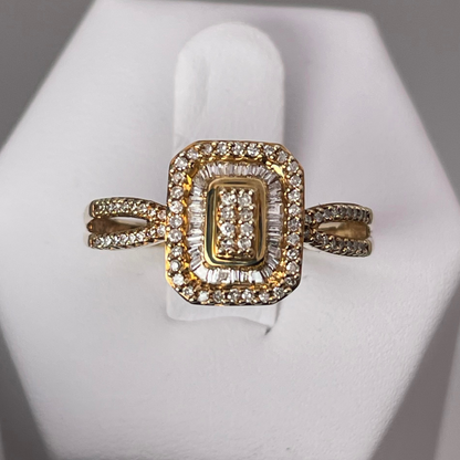 10k Yellow Gold 0.65ct Diamond Split Ring