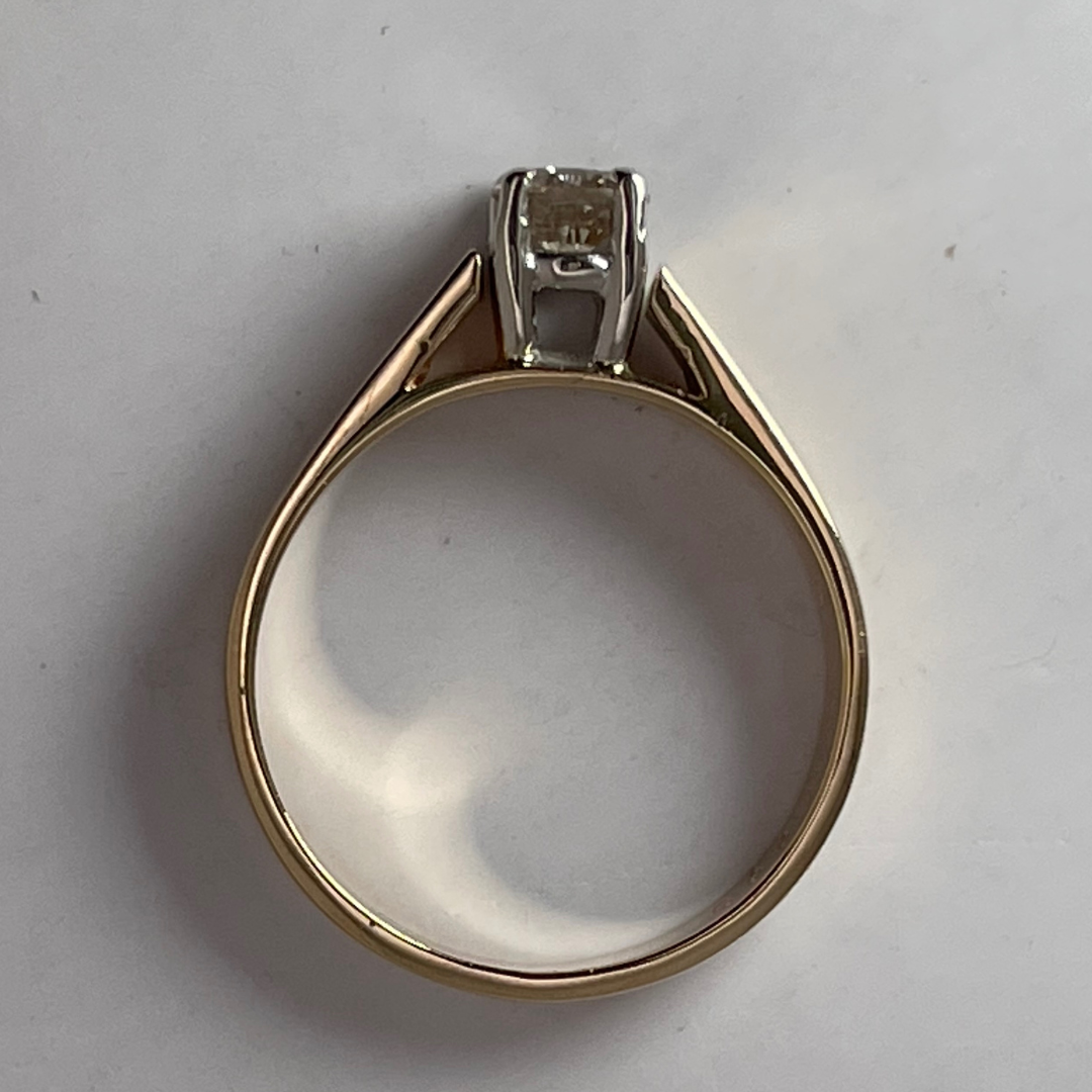 Lady's 14k Yellow & White Gold 0.33ct Diamond Solitaire Ring