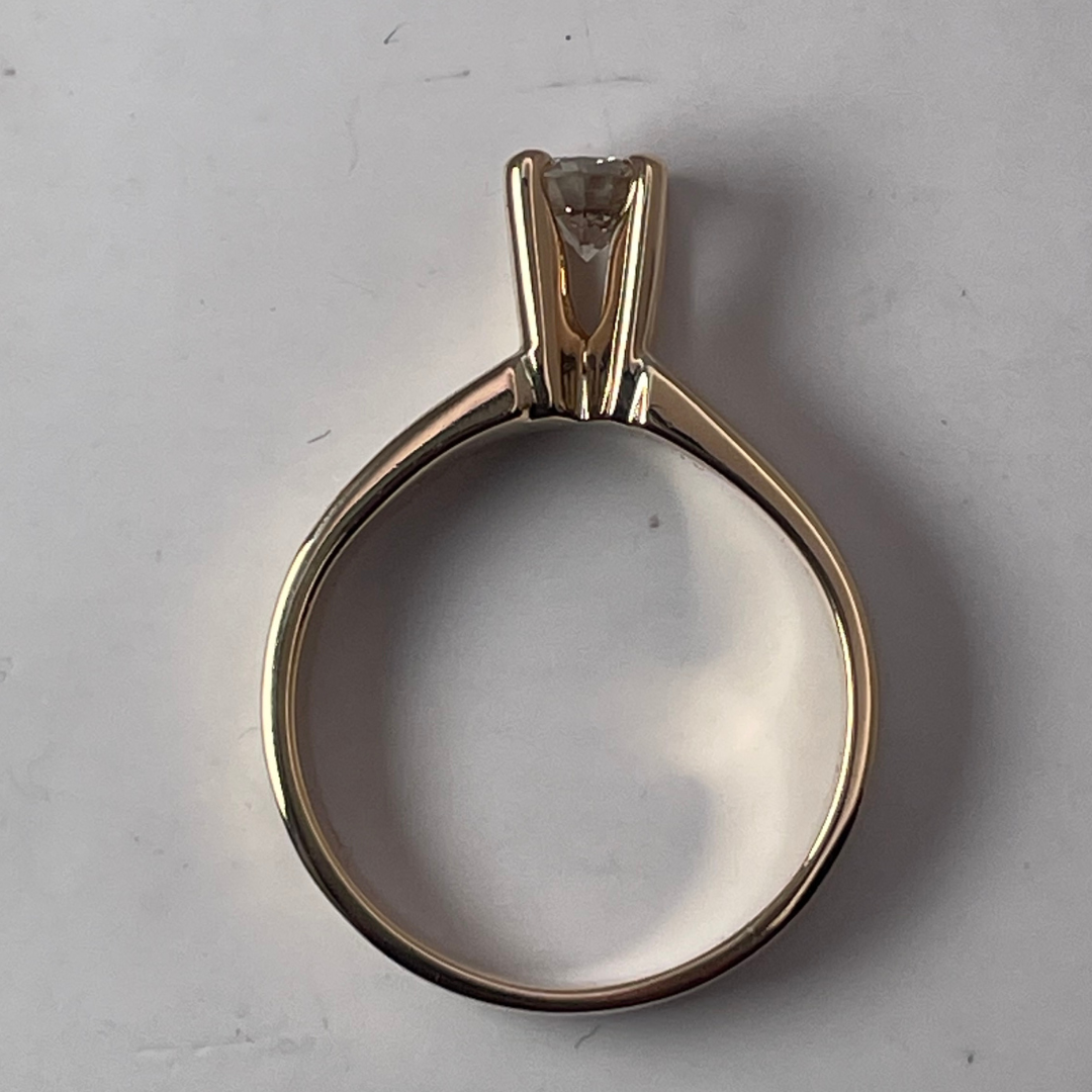 14k Yellow Gold Round Cut 35pt Diamond Solitaire Ring