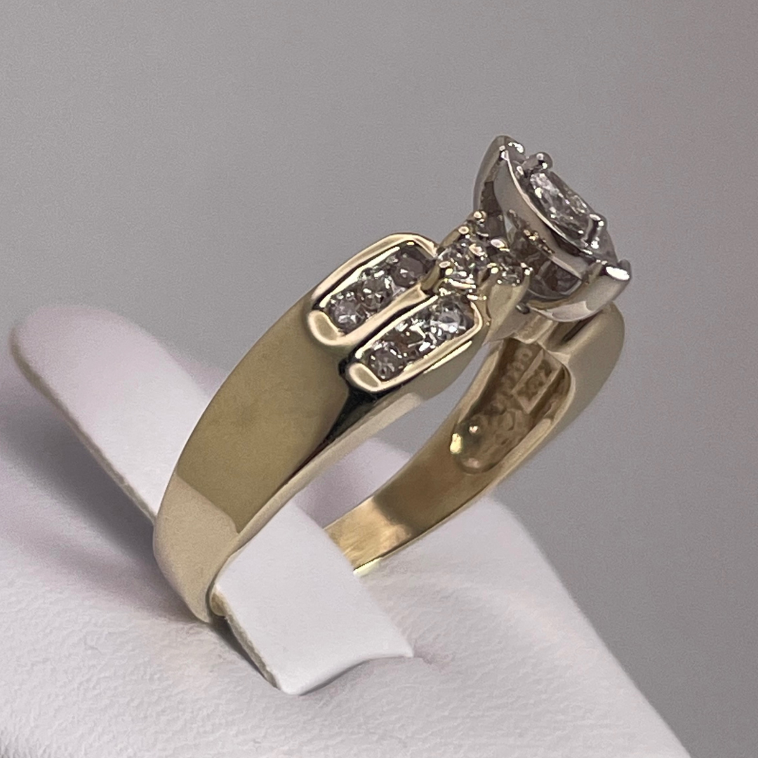 10k Yellow Gold Marquise Cut 0.42ct Diamond Ring