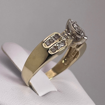 10k Yellow Gold Marquise Cut 0.42ct Diamond Ring