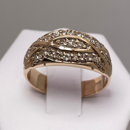 14k Yellow Gold 0.50ct Diamond Cluster Ring