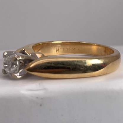 Lady's 14k Yellow Gold 0.33ct. Diamond Solitaire Ring